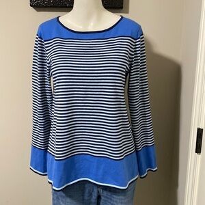 Tuckernuck STS Sail To Sable Sweater Dark Blue Striped Knit Pullover Top Size L